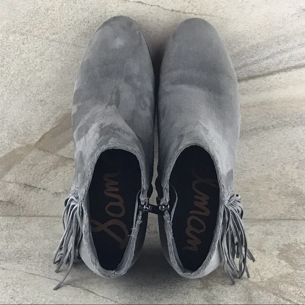 Sam Edelman Paige Suede Booties Size 7 Gray EUC